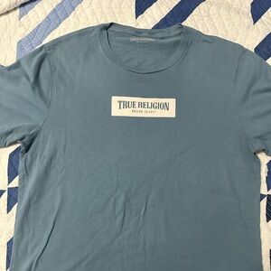True Religion Men's Teal Short Sleeve Tee